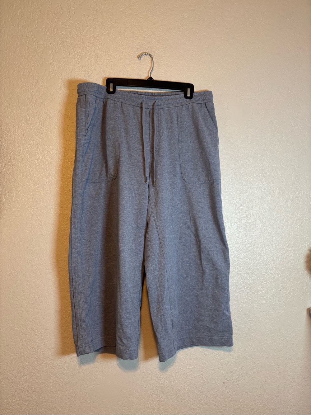 Athleta Farallon Heathered Wide Leg Crop Pant in Light Blue Heather Size 16